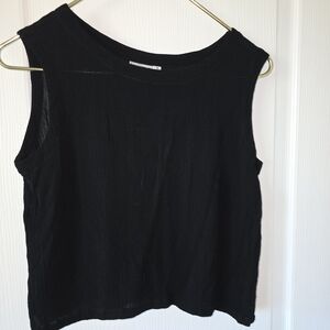 Rayon Black Sleeveless Tank Top, Layer Or Alone Very Soft Cottagecore Softgirl
